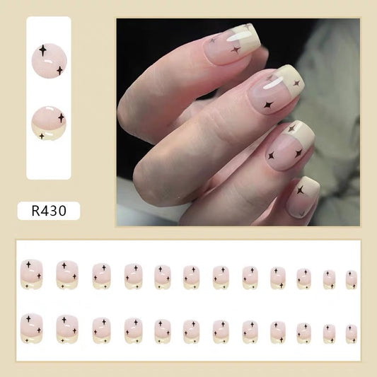 #131 Short Length Squoal Shape Star Press on Nail