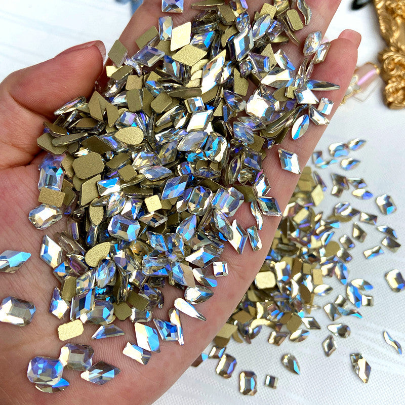 100pcs Glitter Rhinestone Nail Art Jewelry Flat Back Diamond Gem