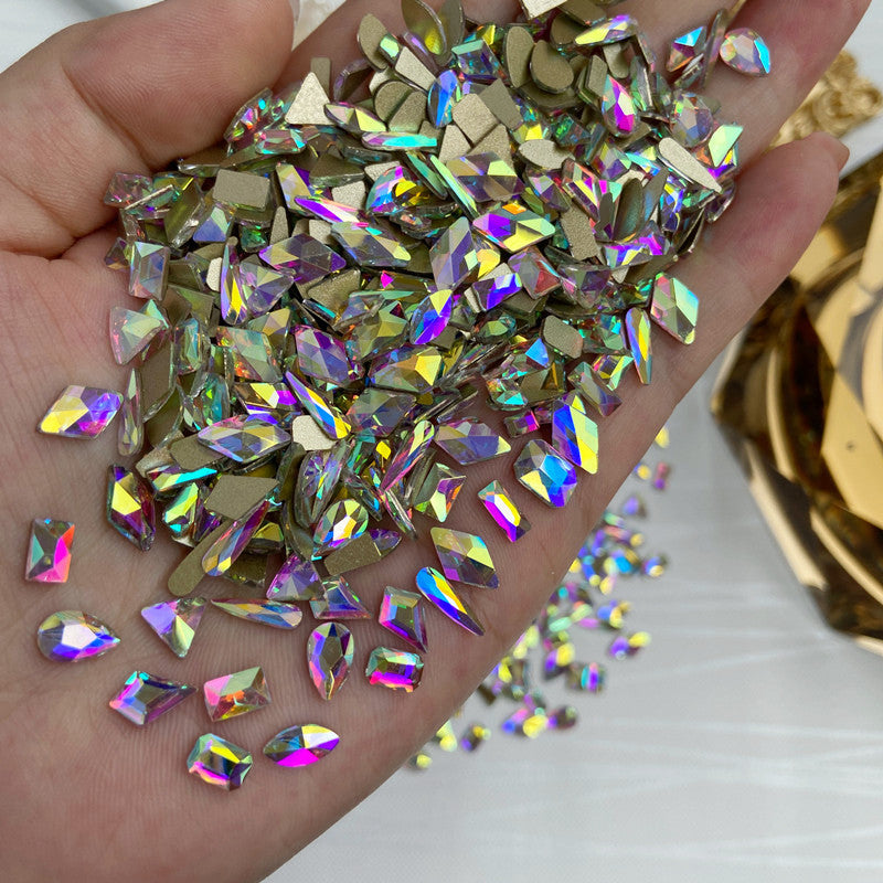 100pcs Glitter Rhinestone Nail Art Jewelry Flat Back Diamond Gem