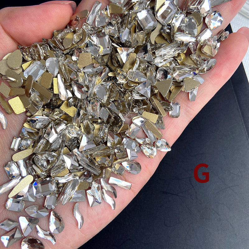 100pcs Glitter Rhinestone Nail Art Jewelry Flat Back Diamond Gem