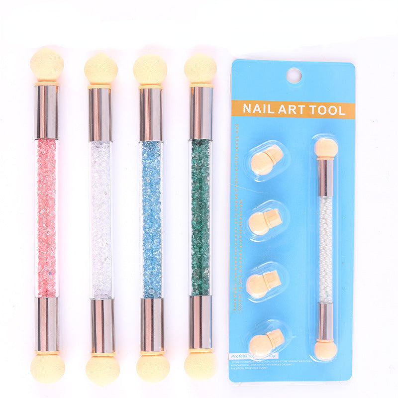 Double Head Sponge Nail Brush Dotting Gradient Pen