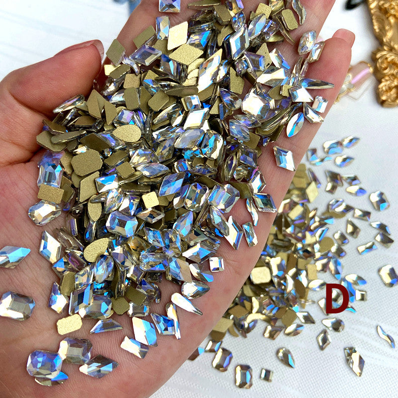 100pcs Glitter Rhinestone Nail Art Jewelry Flat Back Diamond Gem