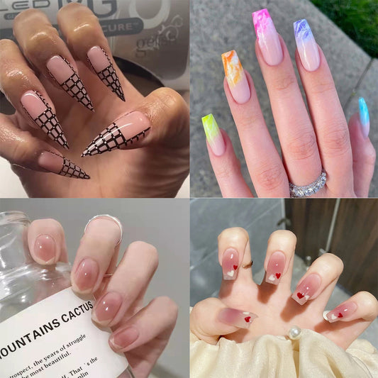 Extra Long Press on nails Diamond Glitter Fake Nails Acrylic Coffin Nails