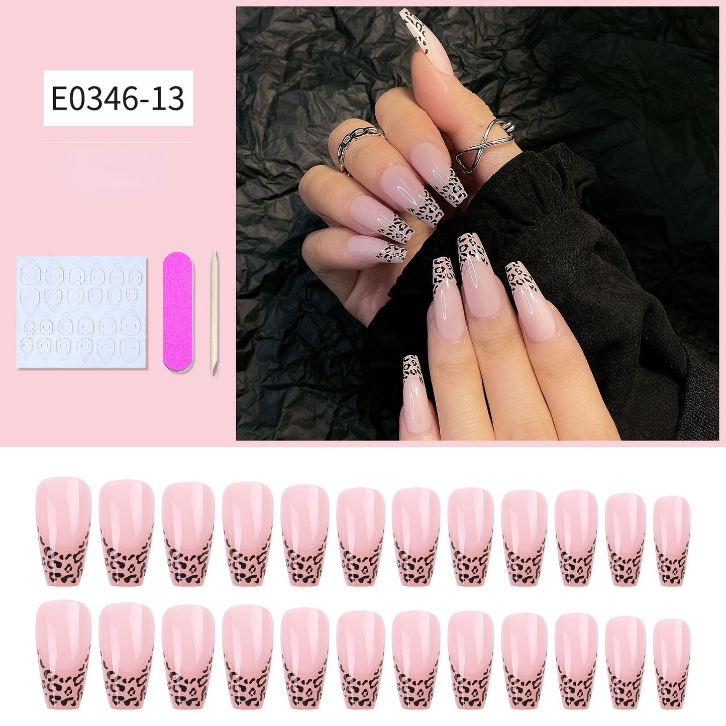 Press On Nail Kit Long Length Polish-Free False Coffin Nail Art Tips