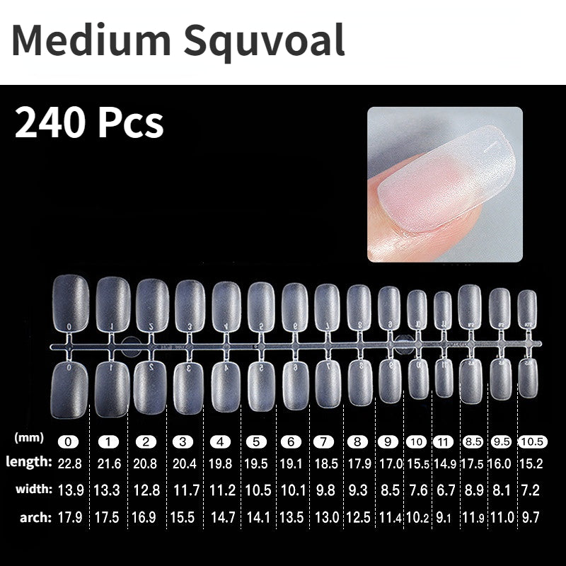 Clear Coffin Press on Nail Tips Extra Lenth Matte Acrylic Nail Tips