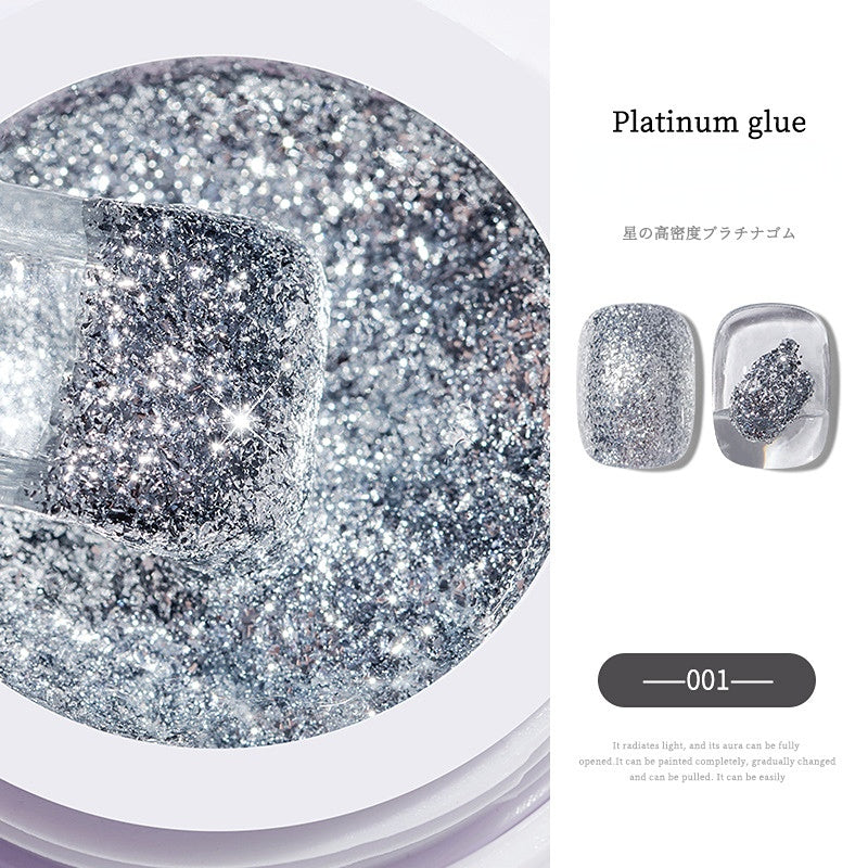 Glitter Nail Gel Platinum Gel for Nail Art Shiny Gel Polish