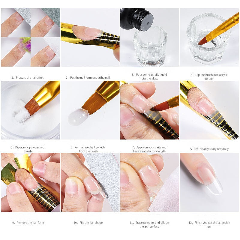 Nail Art Acrylic Powder Set Nail Tools Nail Extension Modeling Carved Powder