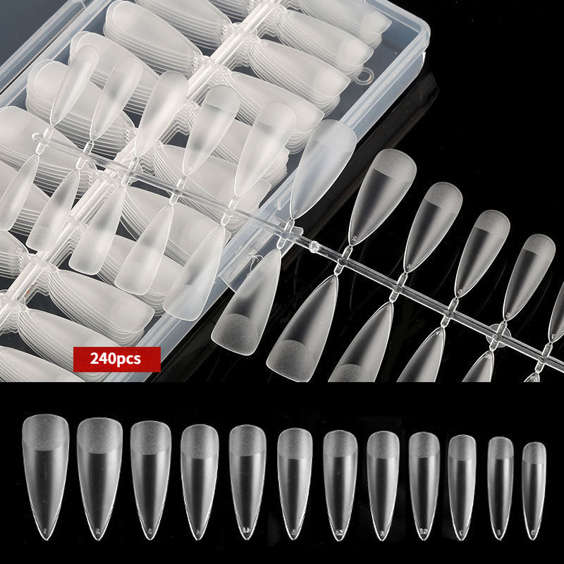 Clear Nail Tips Set Frosted Fake Coffin Nail Tips Nail Tips False Nail Tips