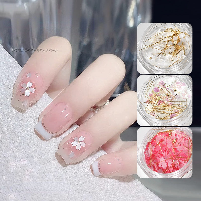 Cherry Blossoms Nail Art Sequins Sakura Petal Metal Beads