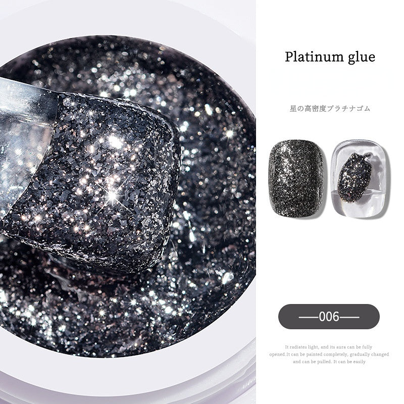 Glitter Nail Gel Platinum Gel for Nail Art Shiny Gel Polish