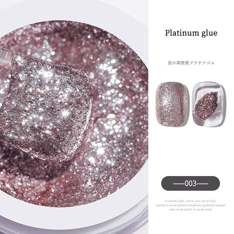 Glitter Nail Gel Platinum Gel for Nail Art Shiny Gel Polish