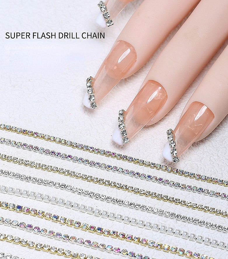 AB Rinestone Chain for Nail Art Diamond Chain Trimming Claw Chain DIY Tools