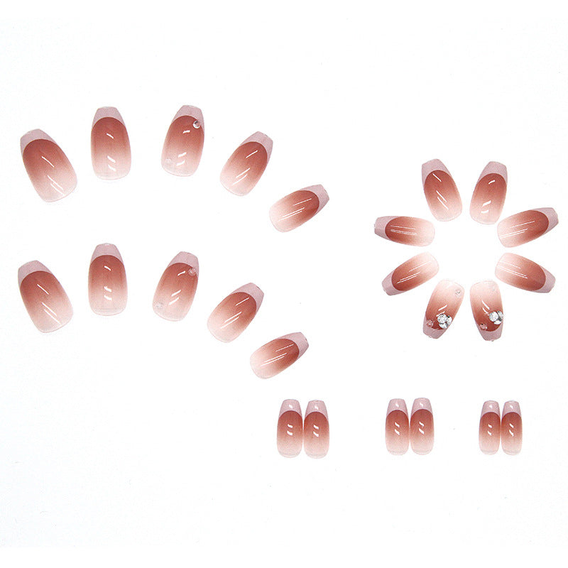 #3 Medium Length Pink Ballerina Shape Fake Nails