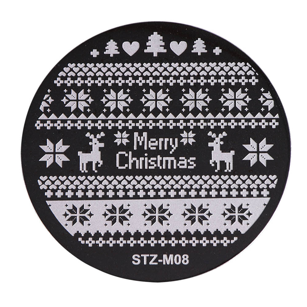 Christmas Nail Stamping Plates Round Stamping Template