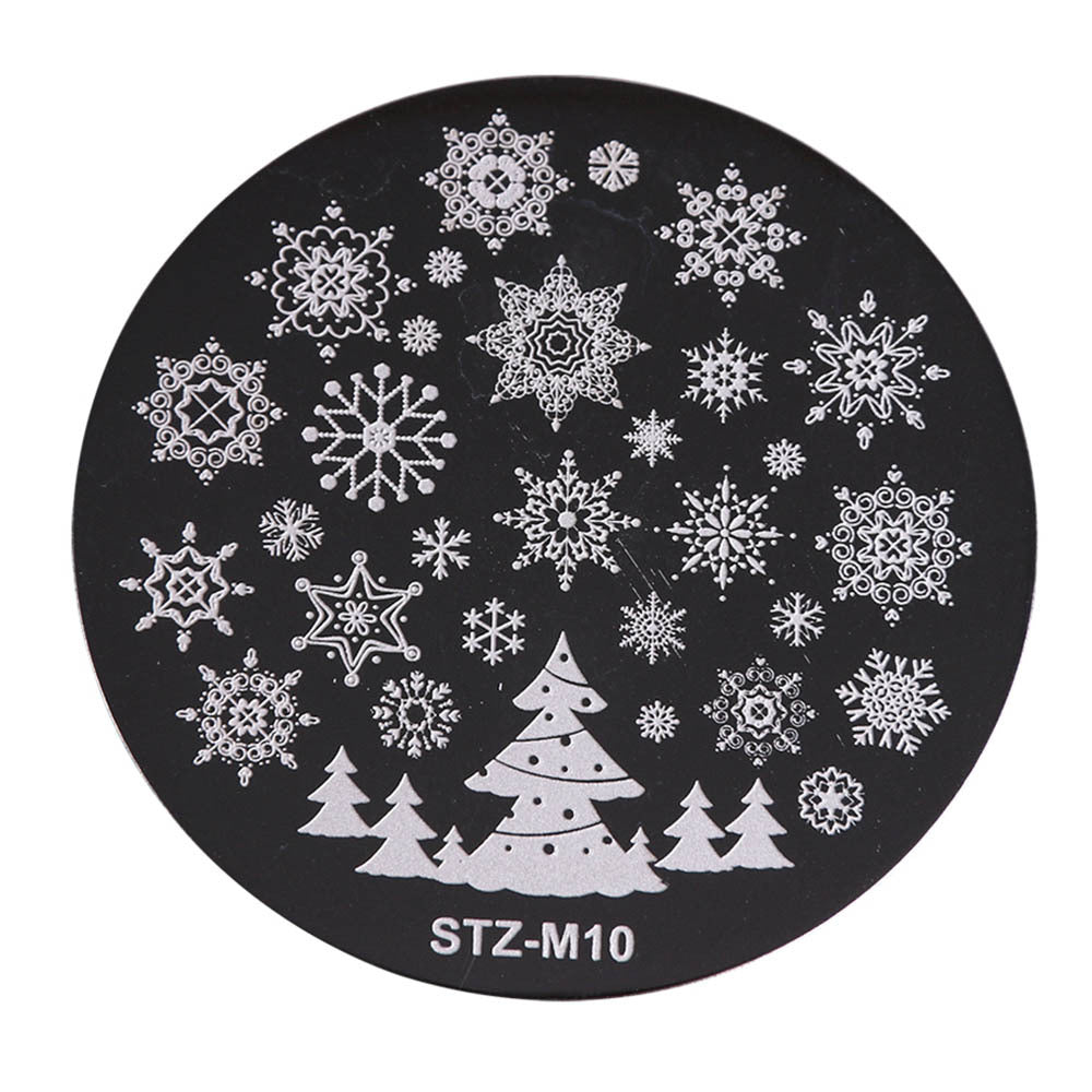 Christmas Nail Stamping Plates Round Stamping Template