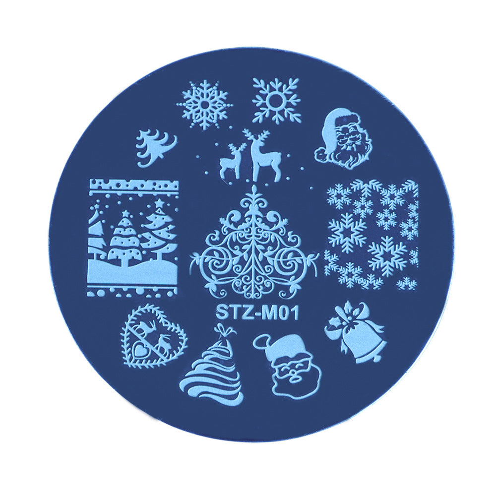 Christmas Nail Stamping Plates Round Stamping Template