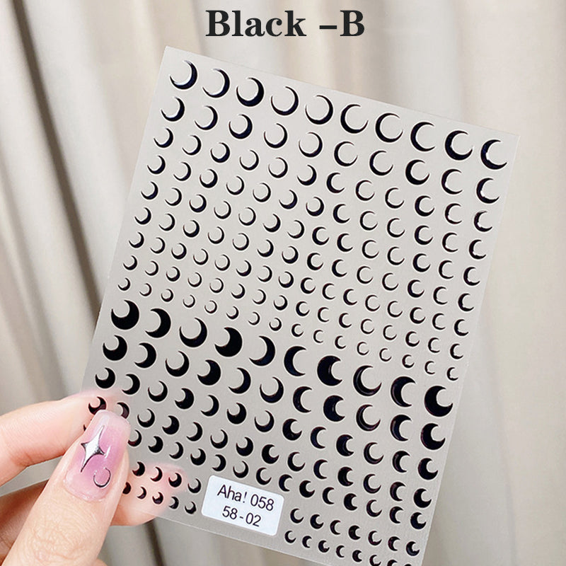 Star Moon Nail Art Stickers Nail Decals Adhesive Nail Supplies