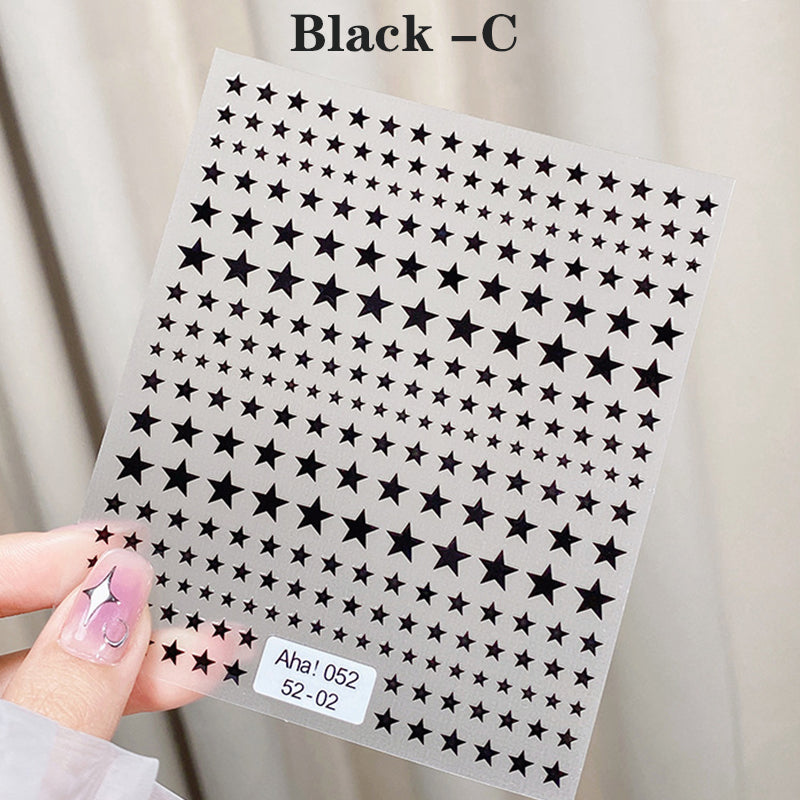 Star Moon Nail Art Stickers Nail Decals Adhesive Nail Supplies