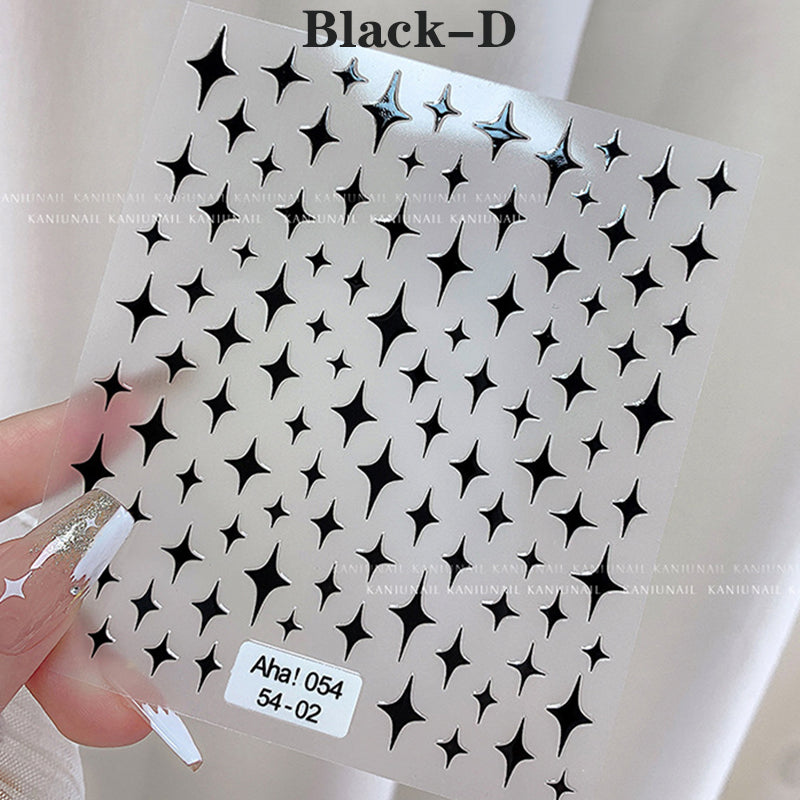 Star Moon Nail Art Stickers Nail Decals Adhesive Nail Supplies