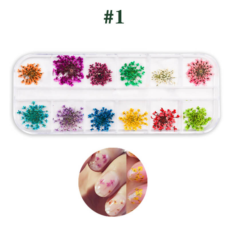 Dried Flower for Resin Nail DIY 3D Mini Nail Flower Decals