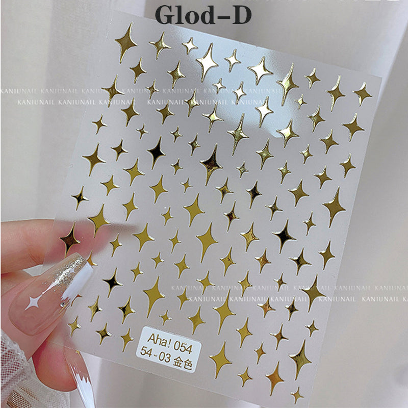 Star Moon Nail Art Stickers Nail Decals Adhesive Nail Supplies