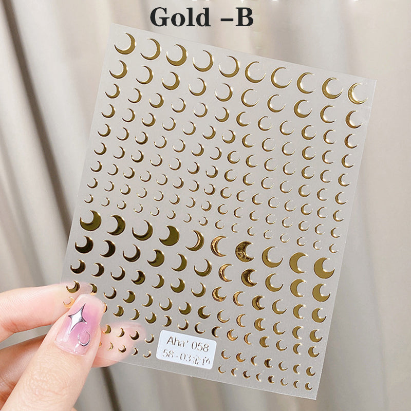 Star Moon Nail Art Stickers Nail Decals Adhesive Nail Supplies