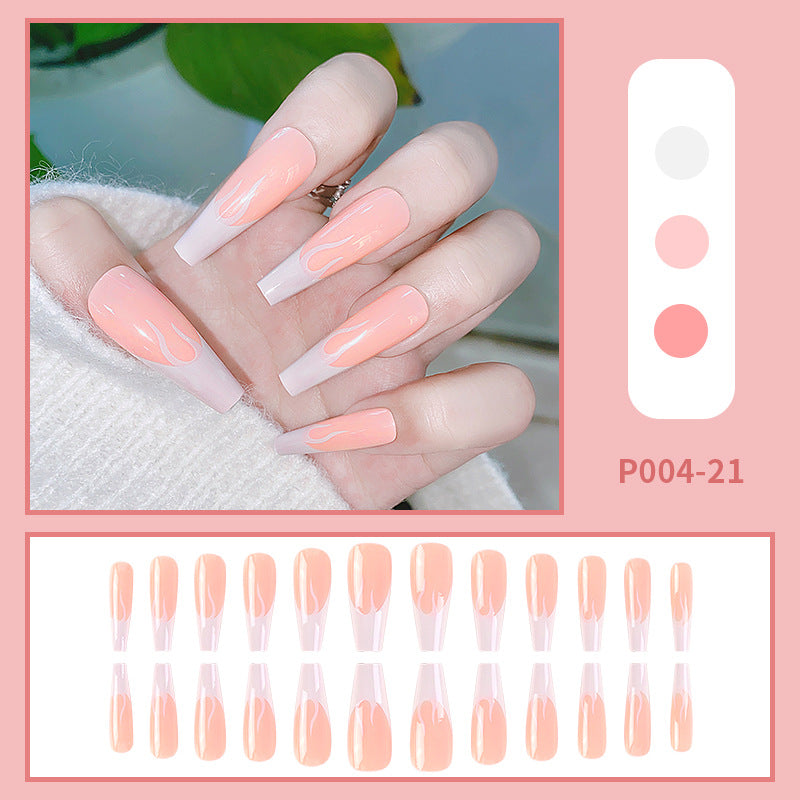 PressOn Nails Long Coffin Nails French Manicure Acrylic Artificial Tips