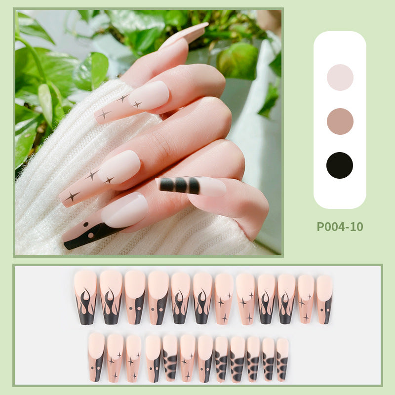 PressOn Nails Long Coffin Nails French Manicure Acrylic Artificial Tips