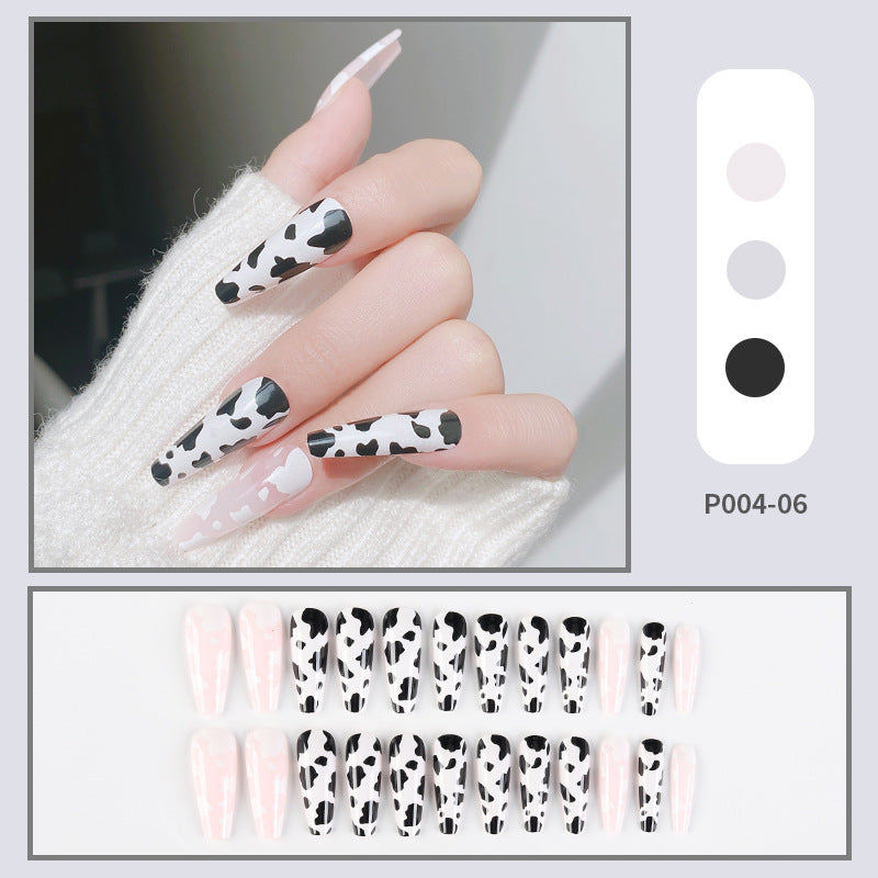 PressOn Nails Long Coffin Nails French Manicure Acrylic Artificial Tips