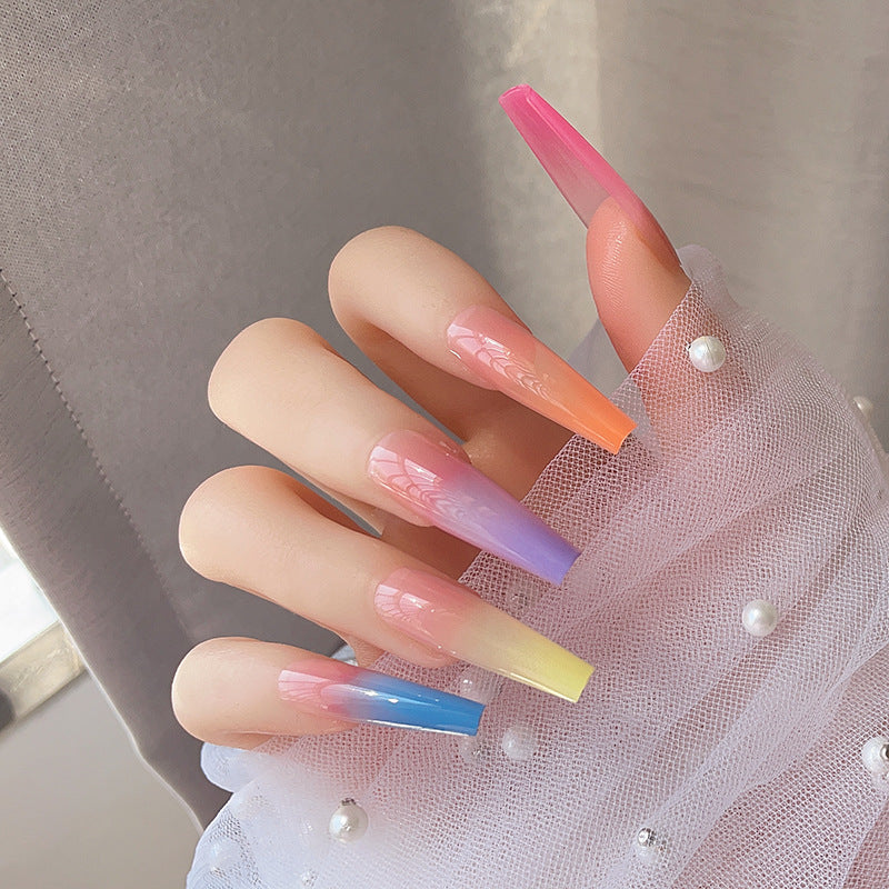 Rainbow Press on False Nail Gel Nail Kit