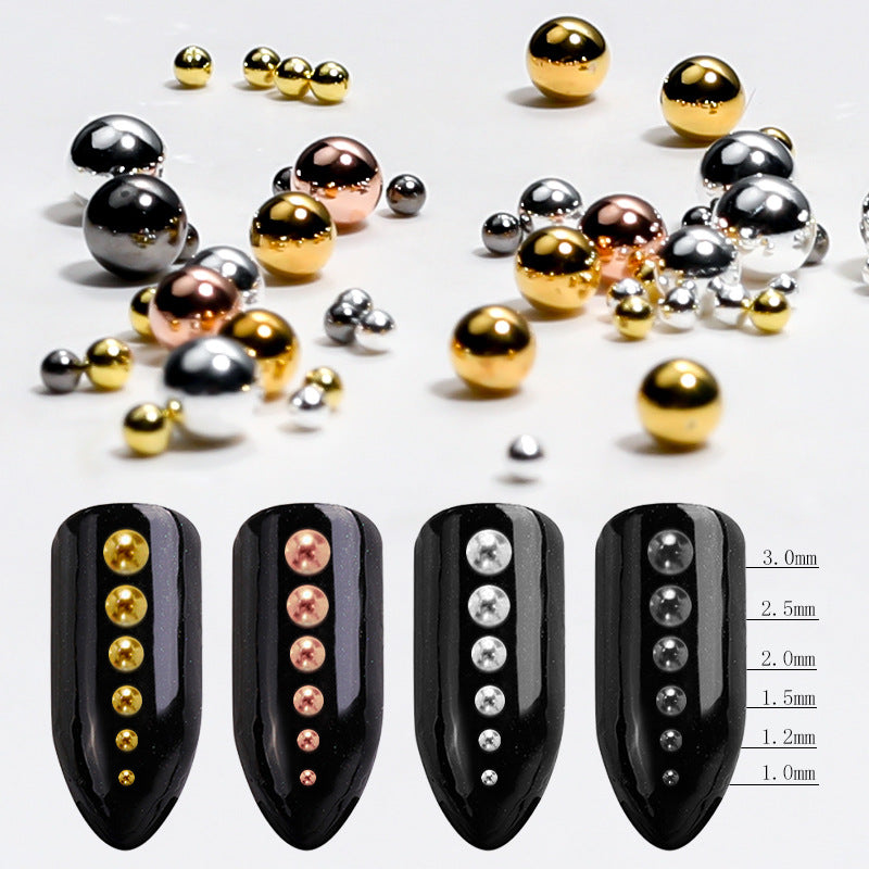 3D Steel Beads For Nail Art Mini Metal Balls Nail Art Accessories