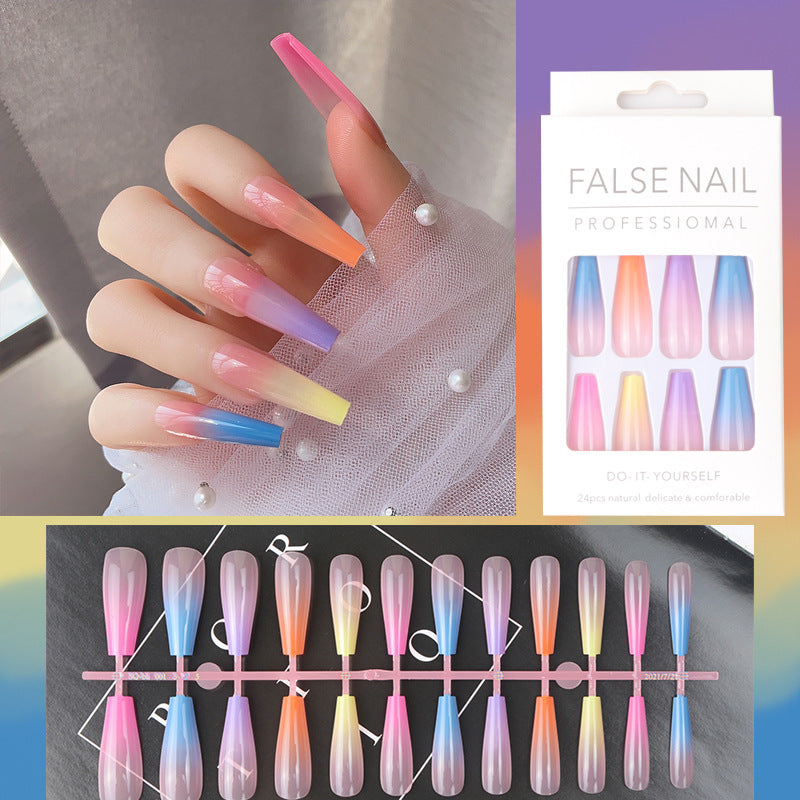 Rainbow Press on False Nail Gel Nail Kit