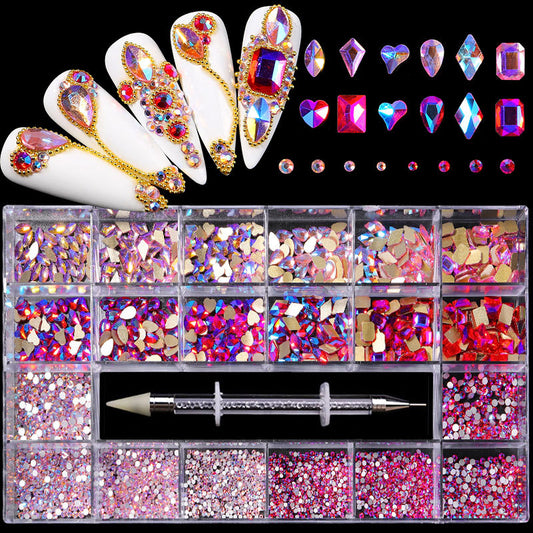 21 Grid Nail Art Rhinestones Grid Crystal Diamond