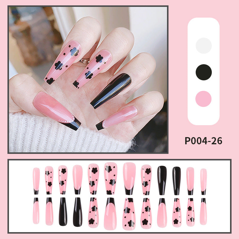 PressOn Nails Long Coffin Nails French Manicure Acrylic Artificial Tips