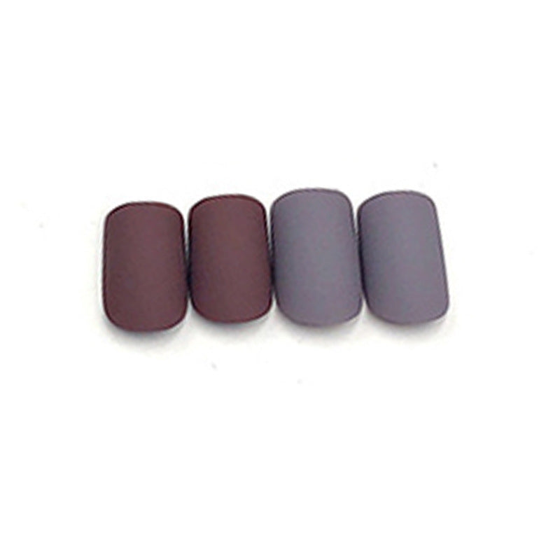 #136 Frosted Nude Color Short Length Dark Fake Nails Nail Tips