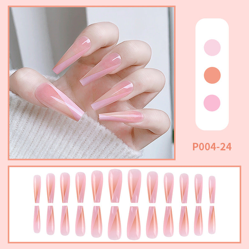 PressOn Nails Long Coffin Nails French Manicure Acrylic Artificial Tips