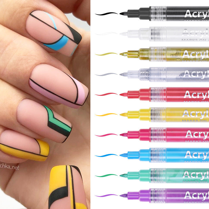 3D Graffiti Nail Art Pen Dot Liner Pen for Nail DIY Paint Tools