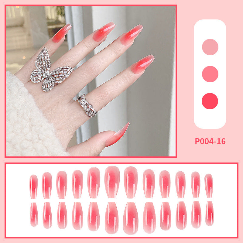 PressOn Nails Long Coffin Nails French Manicure Acrylic Artificial Tips