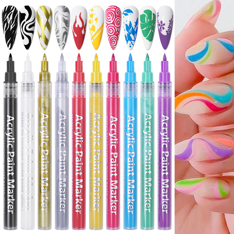 3D Graffiti Nail Art Pen Dot Liner Pen for Nail DIY Paint Tools