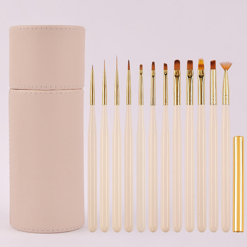 12 PCS Liner Nail Art Carving Painting Brush Liner Drawing Pen Set