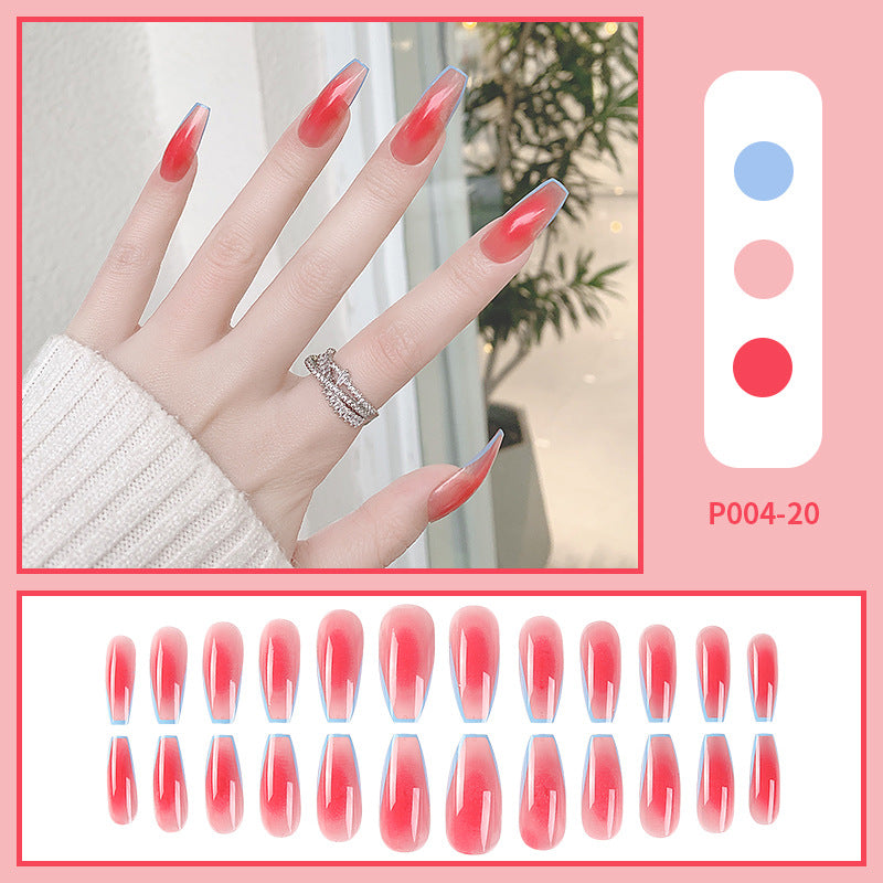 PressOn Nails Long Coffin Nails French Manicure Acrylic Artificial Tips