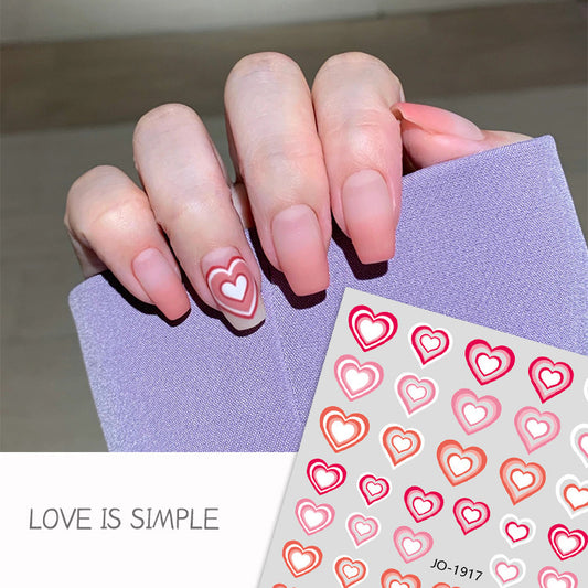 3D Heart Nail Art Sticker Cute Heart Sticker for Nail DIY