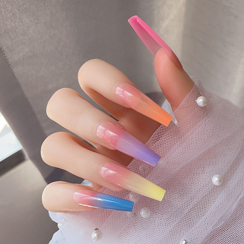 Rainbow Press on False Nail Gel Nail Kit