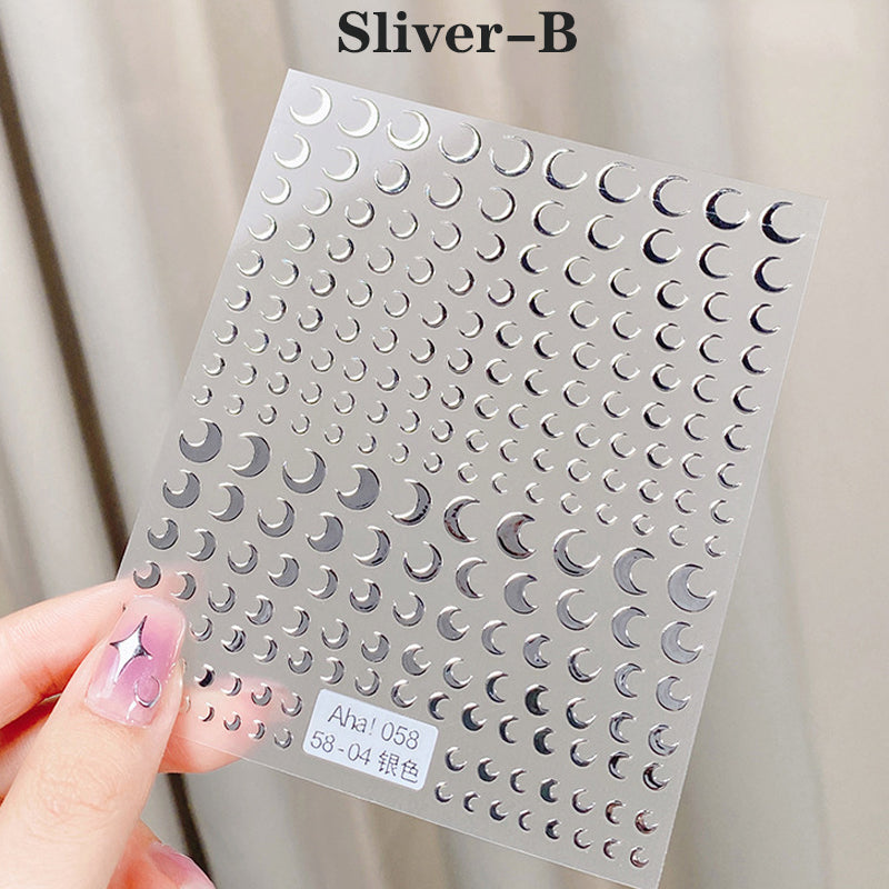 Star Moon Nail Art Stickers Nail Decals Adhesive Nail Supplies