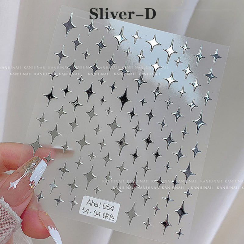 Star Moon Nail Art Stickers Nail Decals Adhesive Nail Supplies