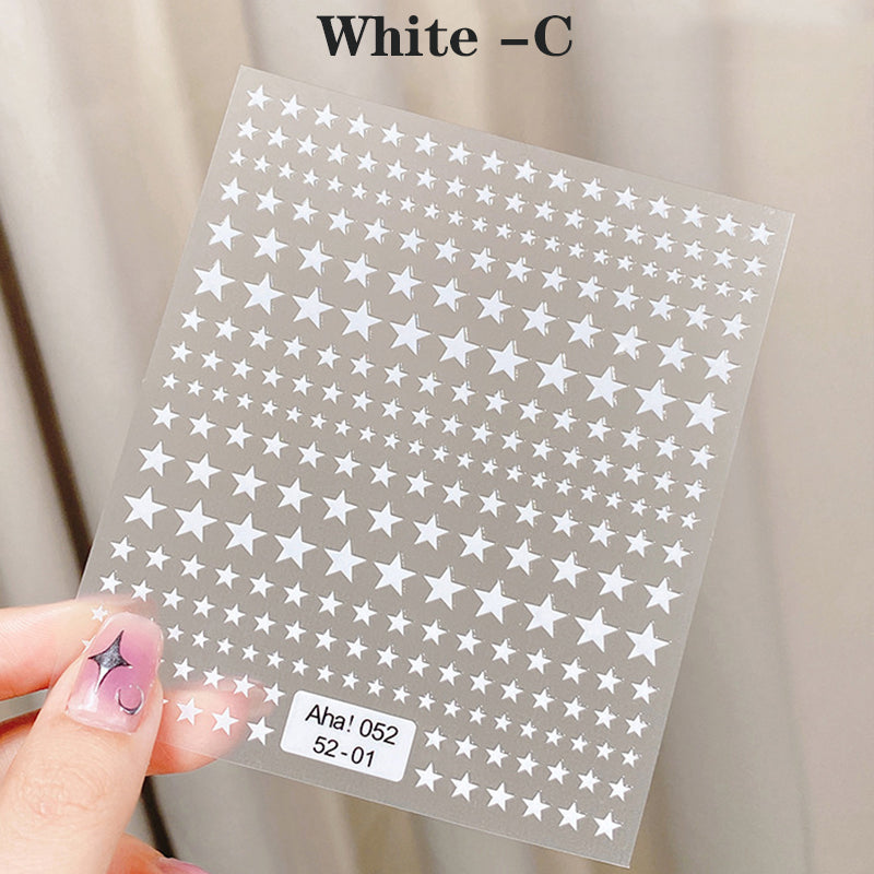 Star Moon Nail Art Stickers Nail Decals Adhesive Nail Supplies