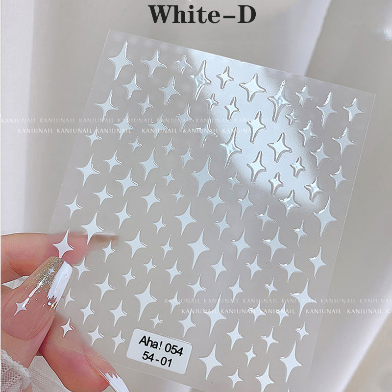 Star Moon Nail Art Stickers Nail Decals Adhesive Nail Supplies