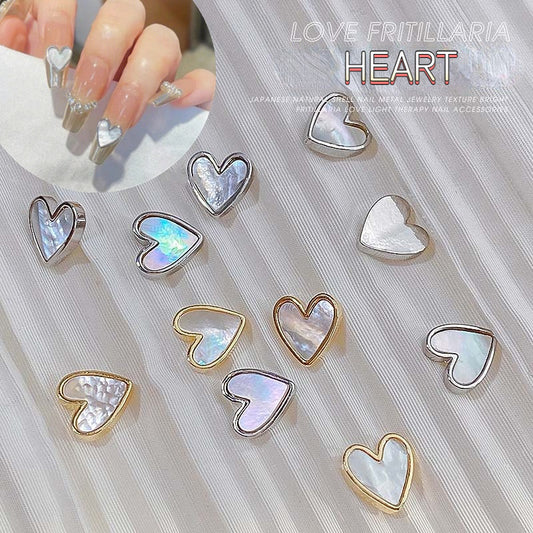 3D Fritillary Peach Heart Alloy Jewelry Diamond Rhinestone for Nail DIY