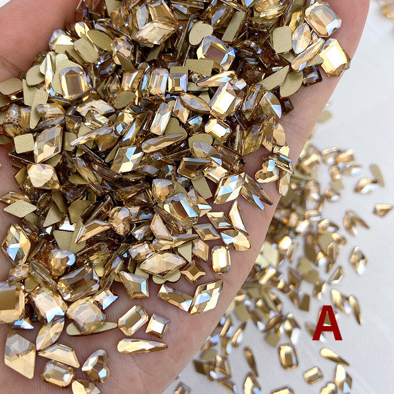 100pcs Glitter Rhinestone Nail Art Jewelry Flat Back Diamond Gem