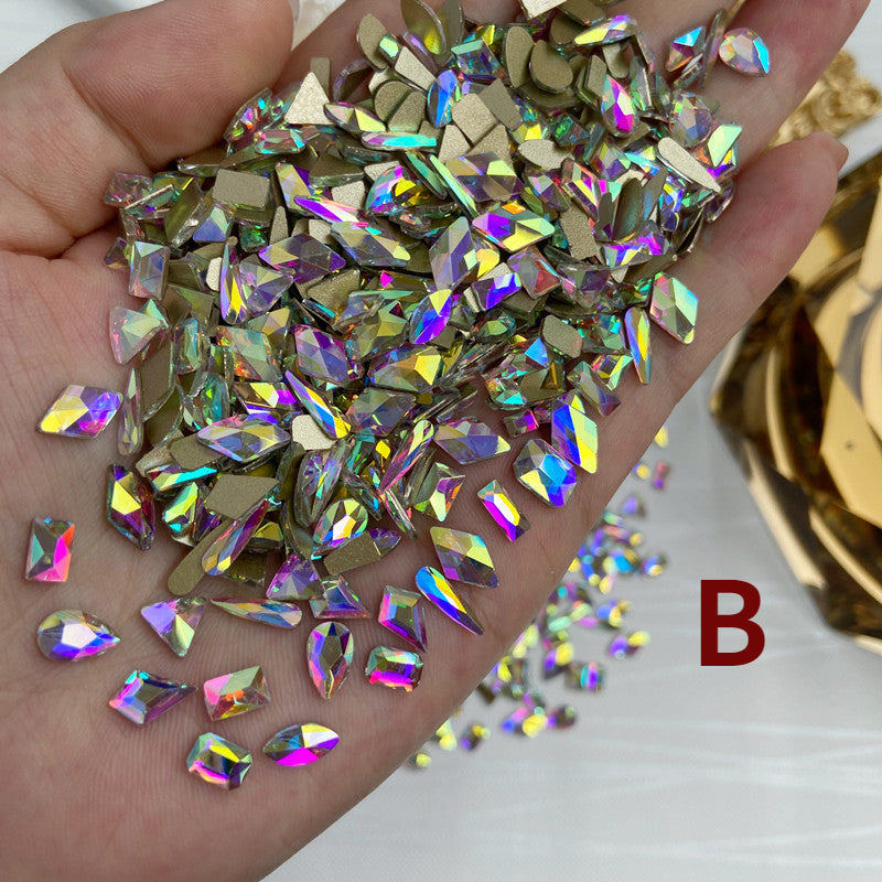 100pcs Glitter Rhinestone Nail Art Jewelry Flat Back Diamond Gem